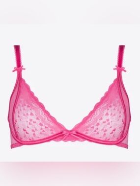 NWOT Change Lingerie pink lace Lucca triangle bra Size 32H